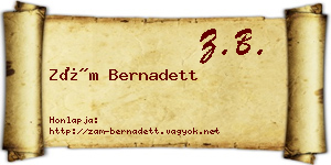 Zám Bernadett névjegykártya
