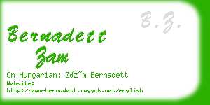 bernadett zam business card